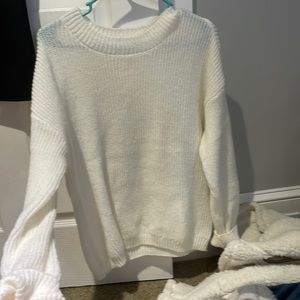 white sweater